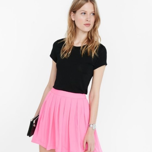 EXPRESS Bubble Gum Pink Fully Lined Bright Fluro Pink Hi Lo Skirt ⭐ - Picture 7 of 8